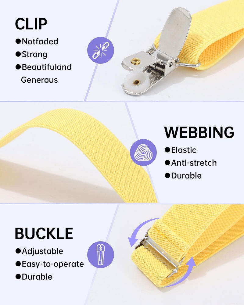 WELROG Kids Suspender Bow Tie Sets - Adjustable Braces With Bowtie Gift Idea for Boys and Girls (Yellow) - Image 4